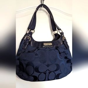 Coach Navy Soho Signature Hobo Bag